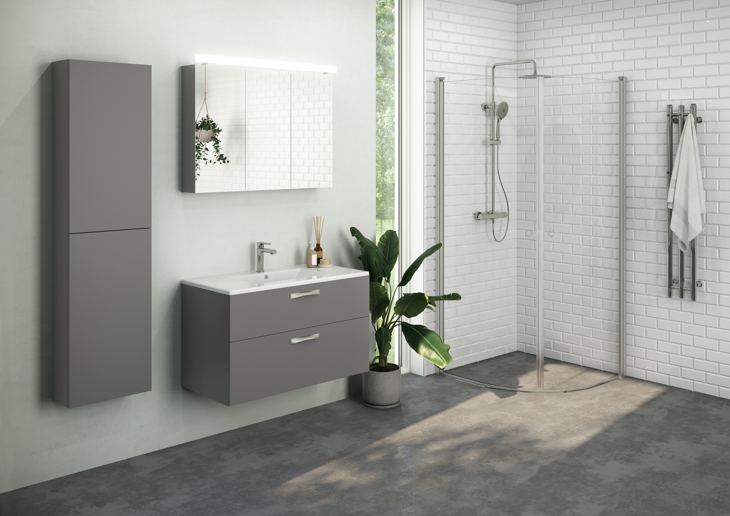 KOMMOD NORO CITY SOFT GRÅ 900