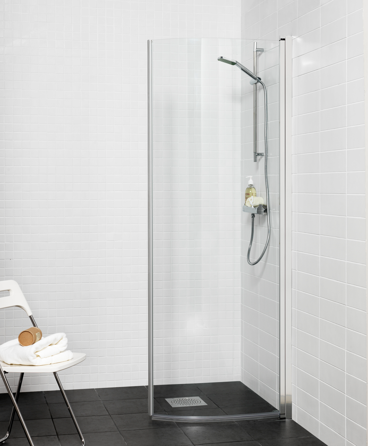 DUSCHDÖRR HAFA ORIGINAL ROUND 90 KROM KLARGLAS