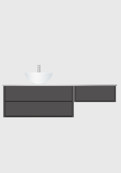 TVÄTTSTÄLLSSKÅP HAFA EDGE 1600 1000 M 600 MODUL ANTRACIT