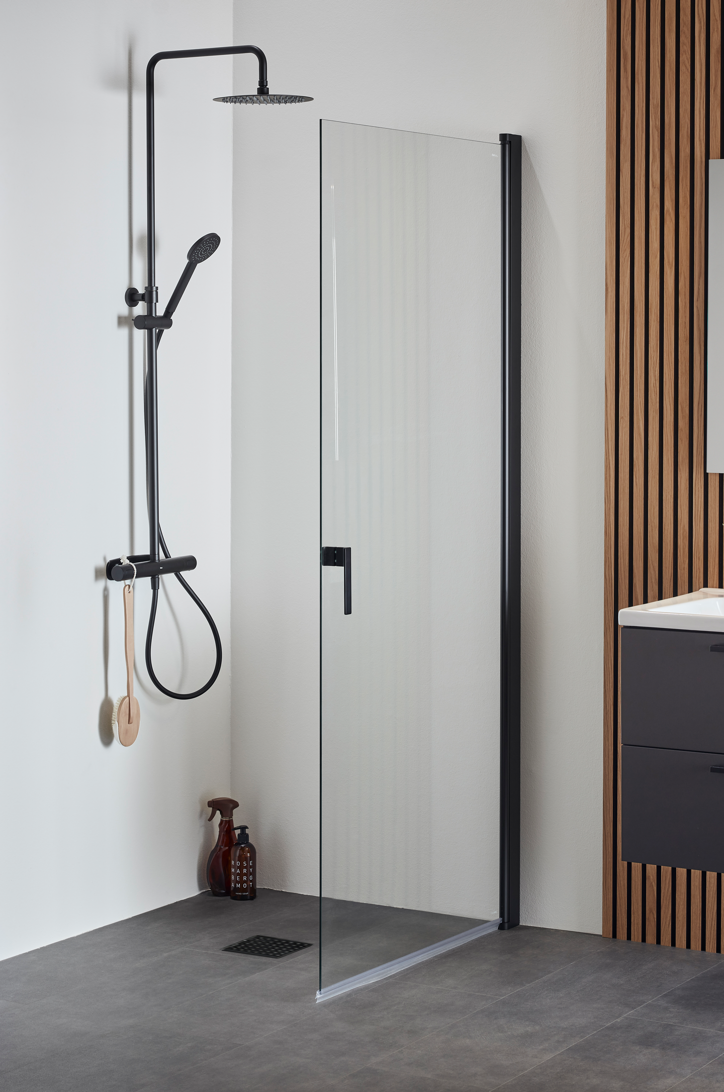 DUSCHDÖRR HAFA IGLOO PRO RAK 80 KLARGLAS SVART