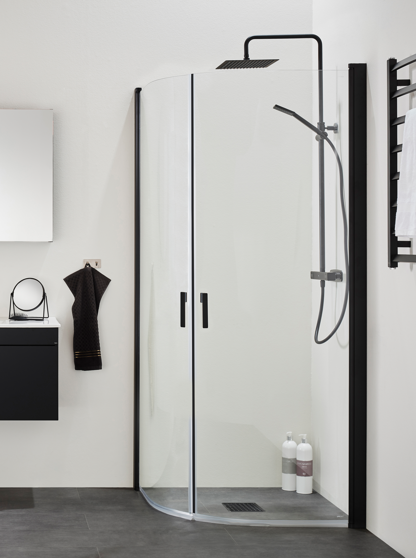 DUSCHHÖRN HAFA IGLOOPRO ROUND KLAR, SVART 8X8