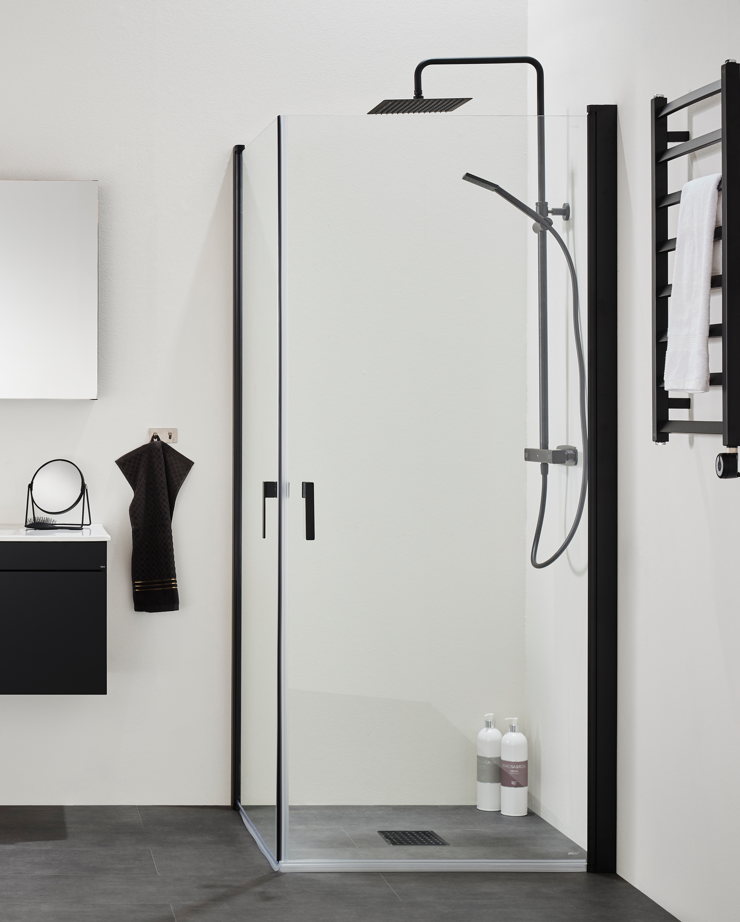 DUSCHHÖRN HAFA IGLOOPRO CORNER KLAR, SVART 8X8