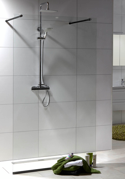 DUSCHVÄGG NORO FROST DV 115 SVART, KLARGLAS