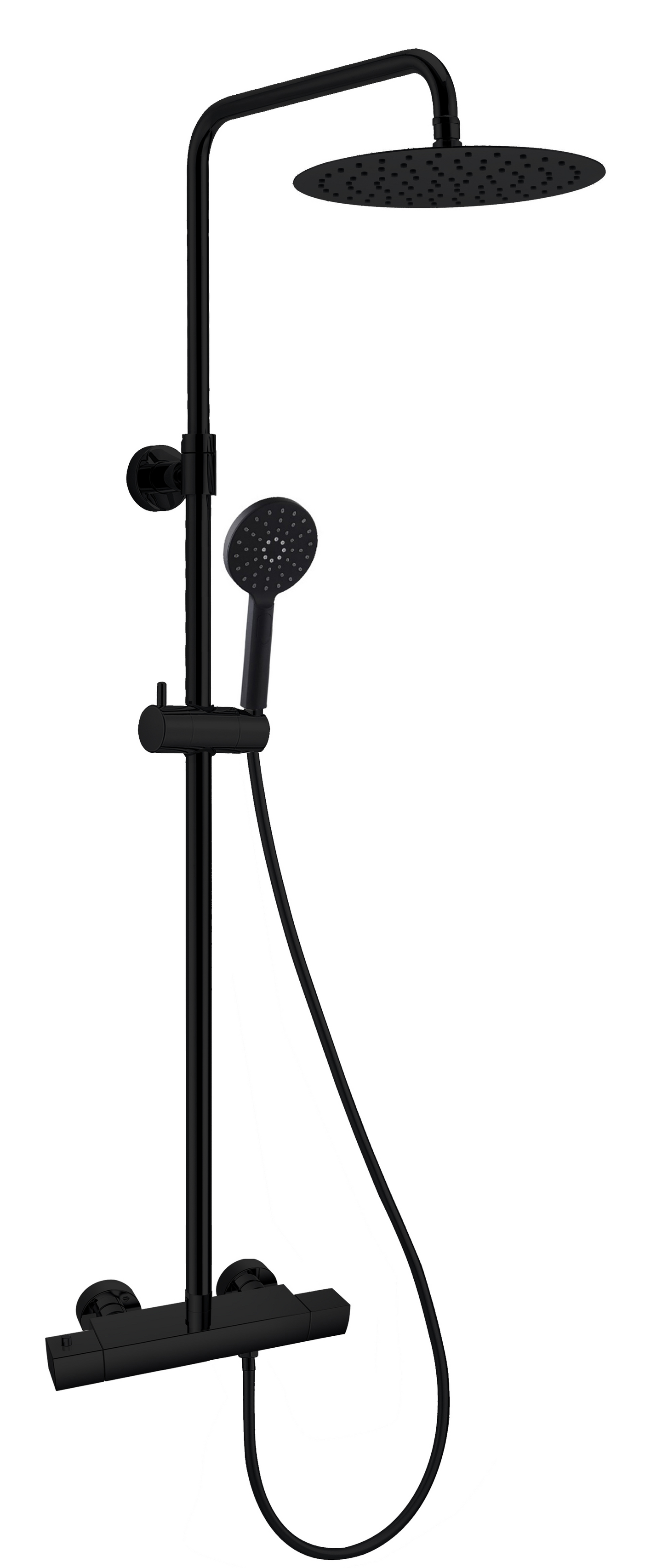 TAKDUSCH NORO CITY SVART M, DUSCHHUVUD 250MM