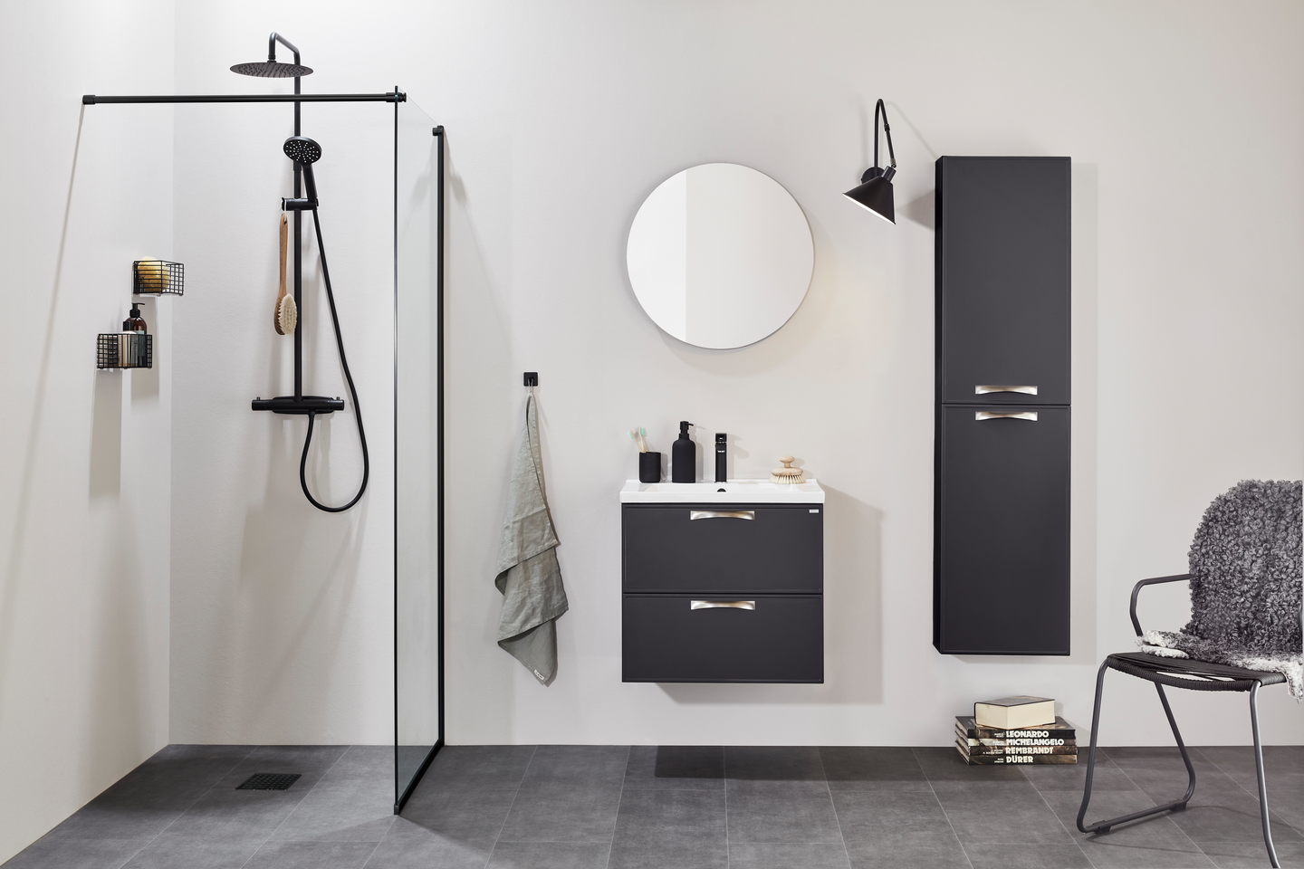 TVÄTTSTÄLLSSKÅP NORO VOGUE ANTRACIT 600