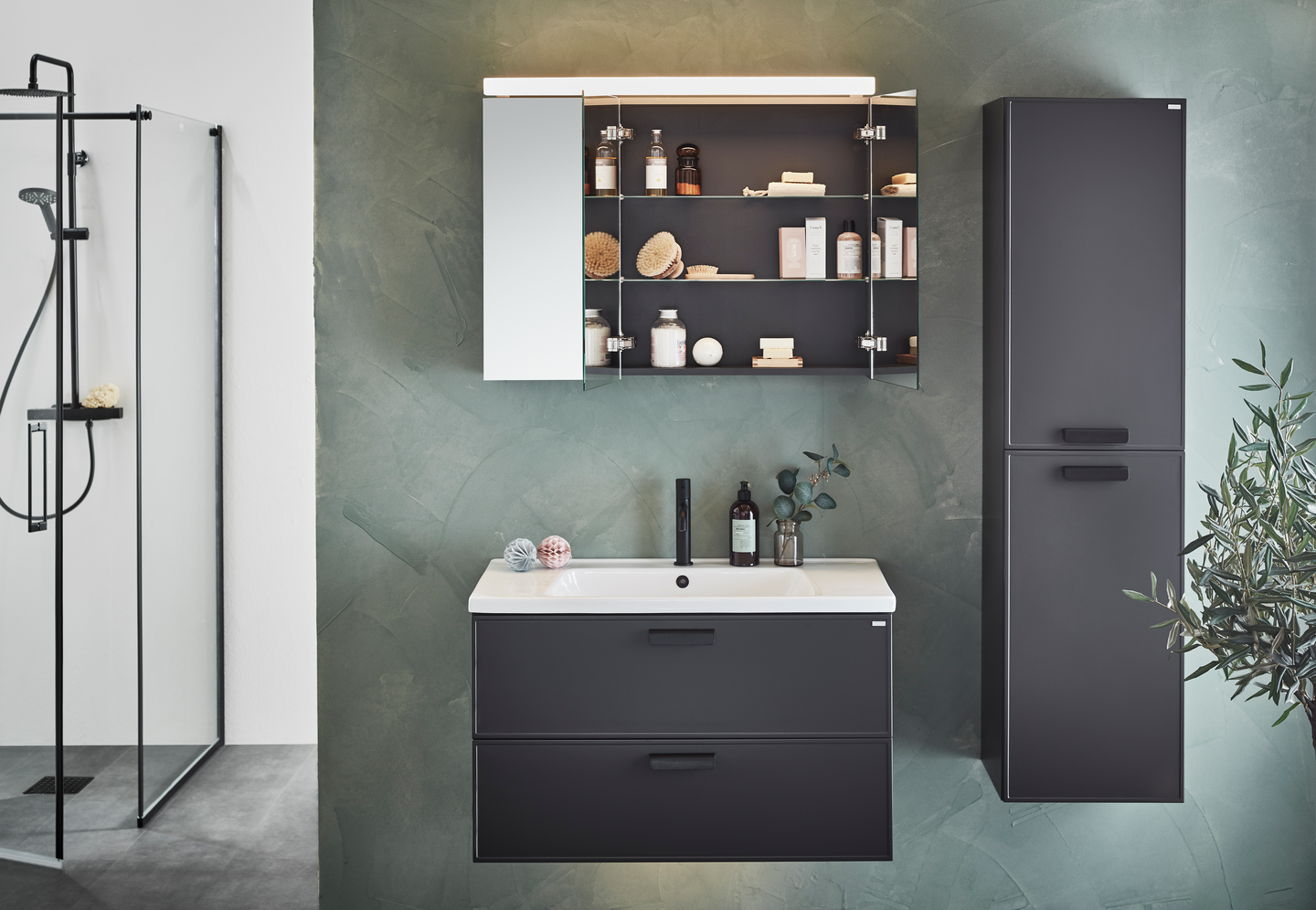 SPEGELSKÅP NORO FLEX ANTRACIT 900