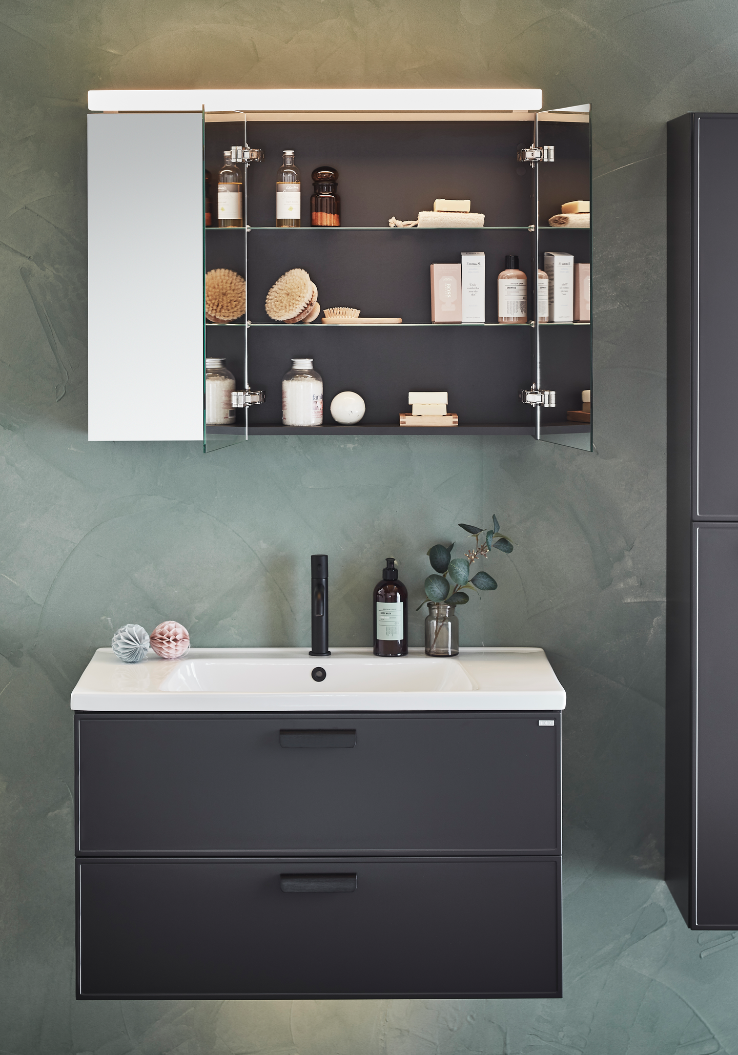 SPEGELSKÅP NORO FLEX ANTRACIT 900