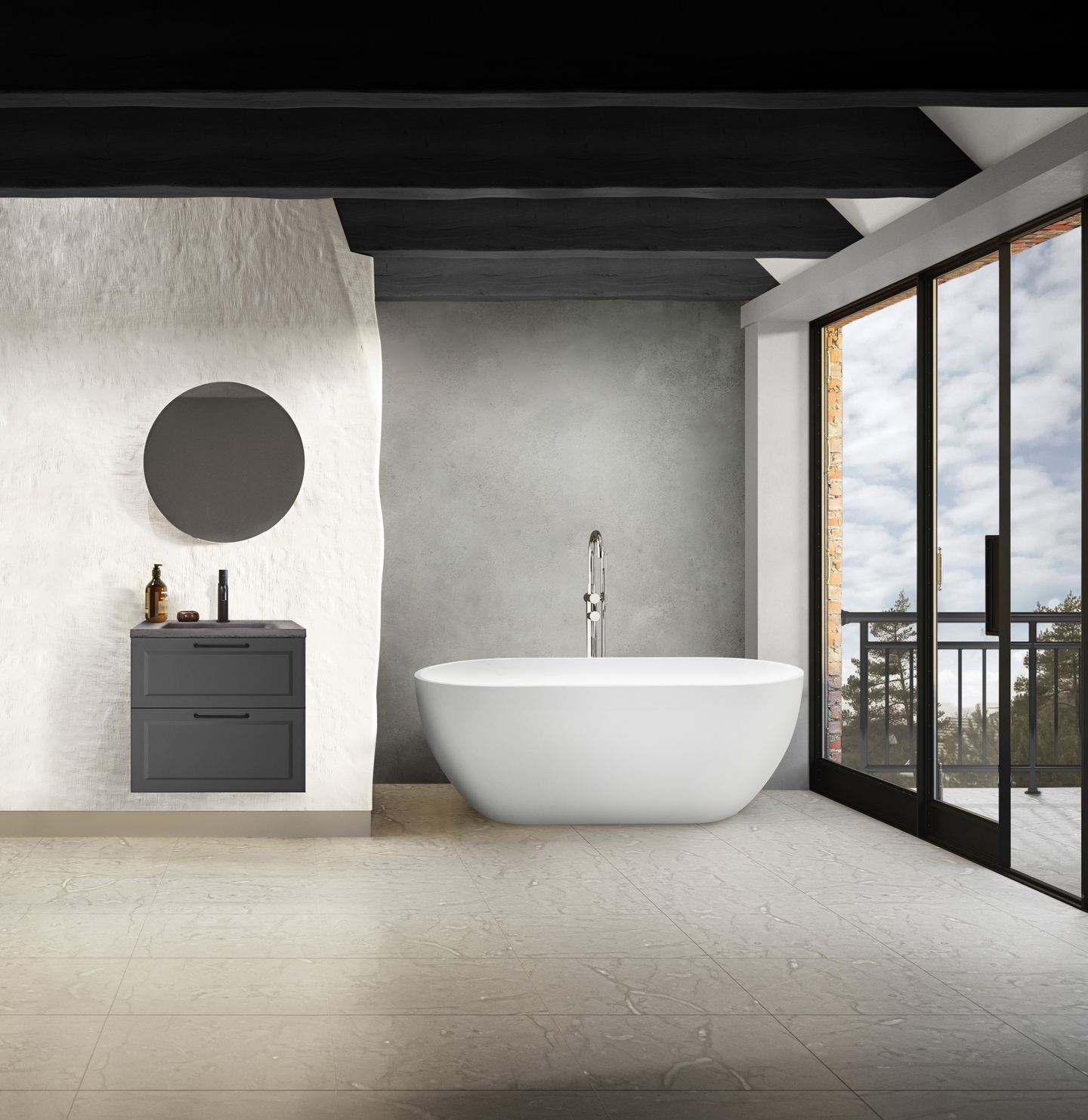 TVÄTTSTÄLLSSKÅP WESTERBERGS NEJD ANTRACIT MATT 600