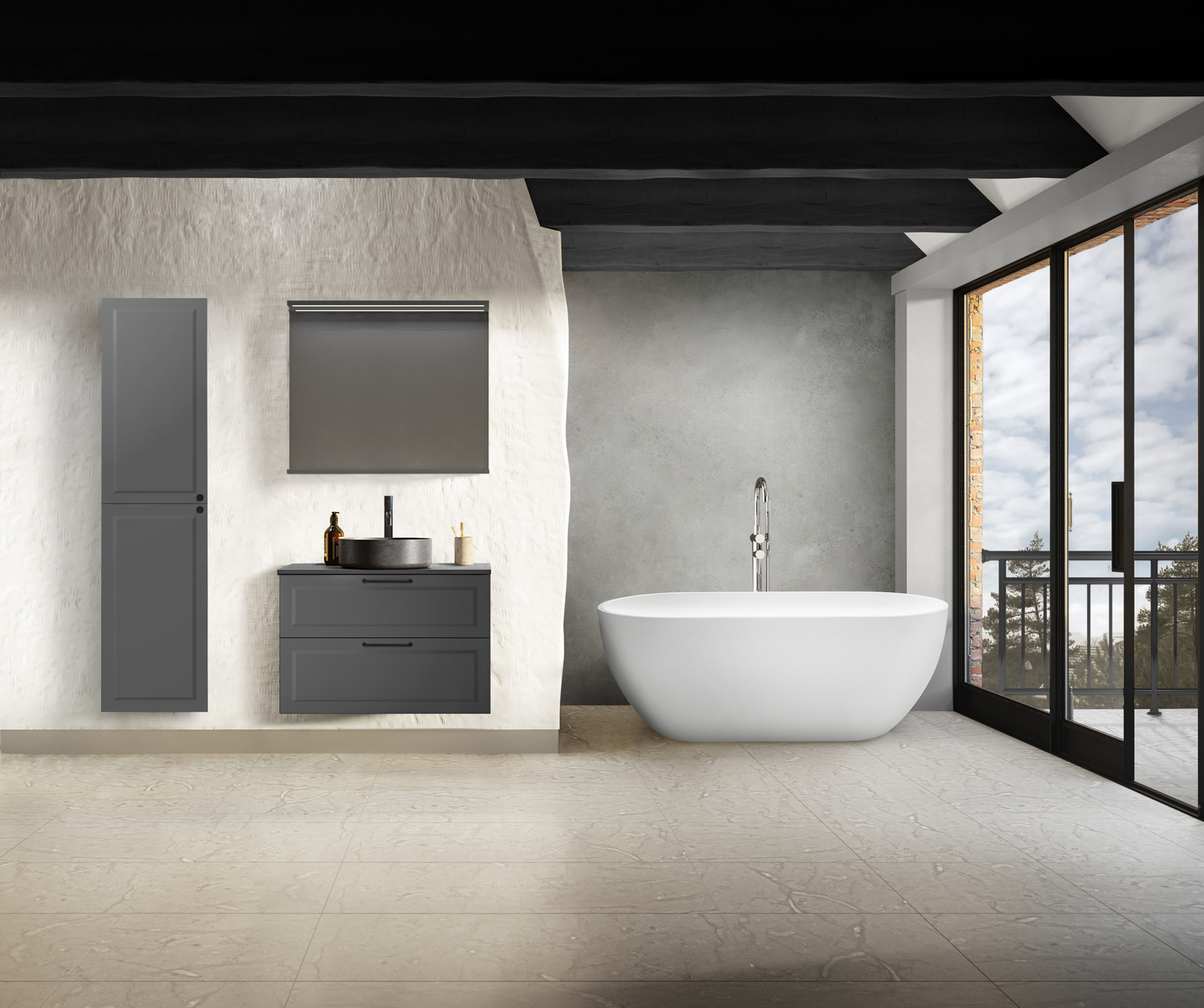 TVÄTTSTÄLLSSKÅP WESTERBERGS NEJD ANTRACIT MATT 800