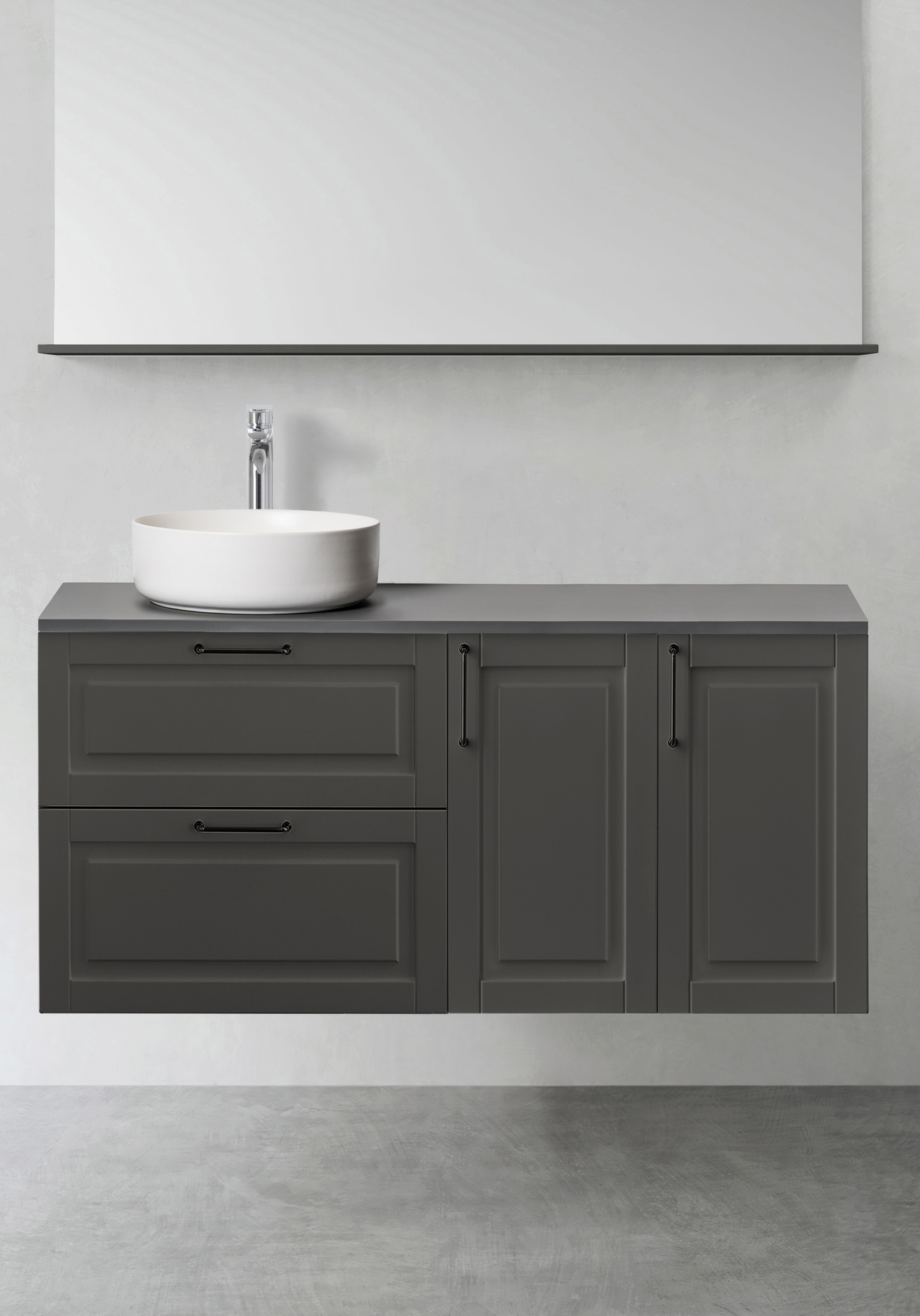 TVÄTTSTÄLLSSKÅP HAFA GRACE 1200 (600 M 2ST SIDOMODUL MJUKST 300) ANTRACIT