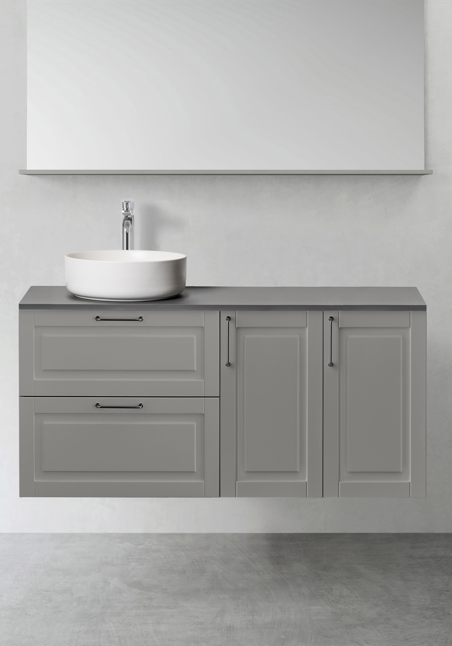 TVÄTTSTÄLLSSKÅP HAFA GRACE 1200 (600 M 2ST SIDOMODUL MJUKST 300) GRÅ