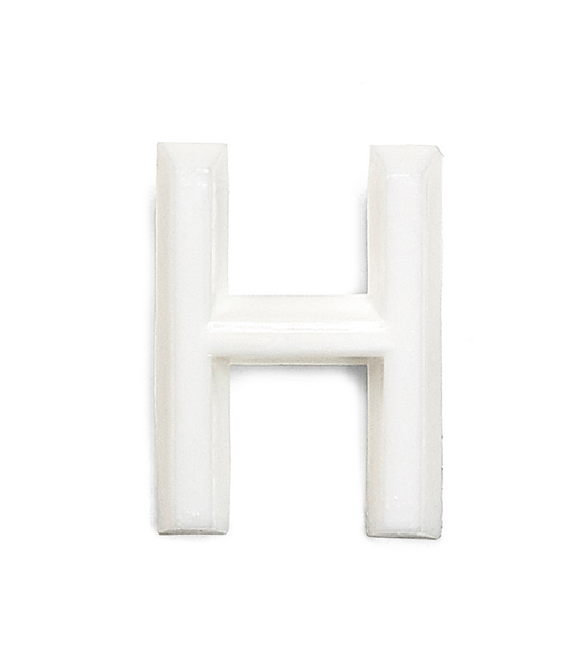 BOKSTAV HABO 1002 PLAST VIT H 13MM, 1002 13MM PLAST VIT H