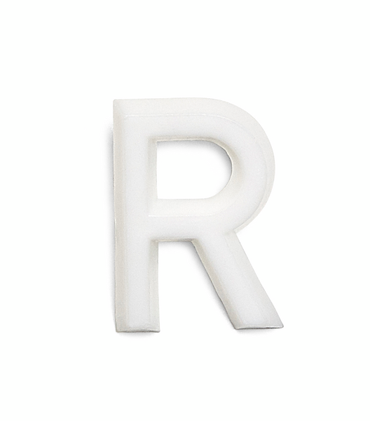 BOKSTAV HABO 1002 PLAST VIT R 13MM, 1002 13MM PLAST VIT R