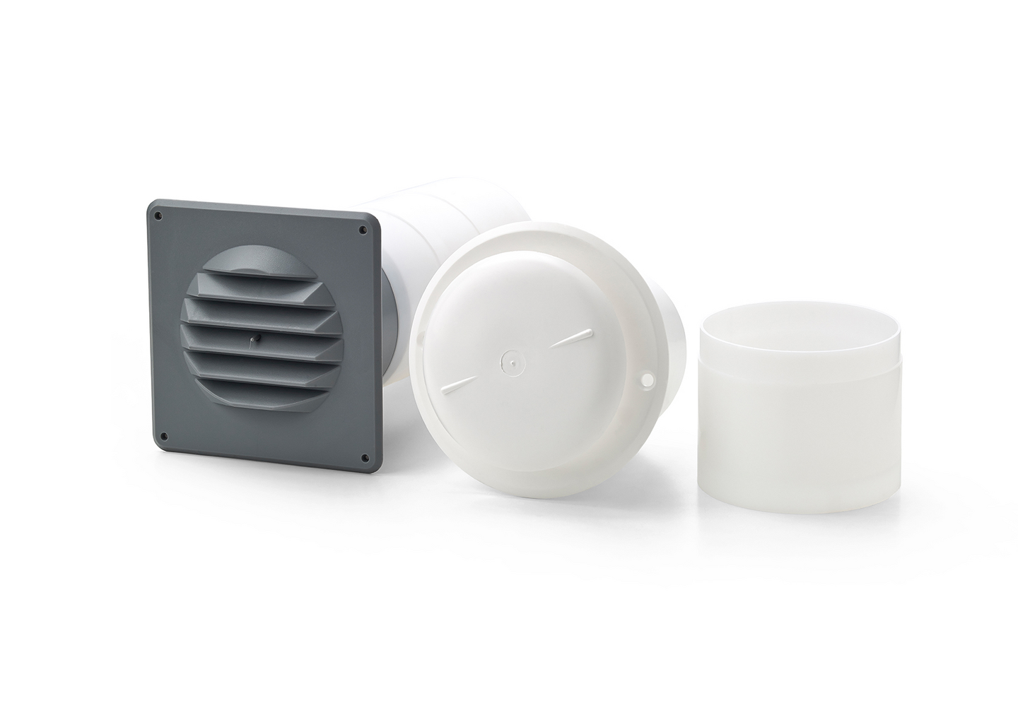 BLOCKVENTIL 105X105MM PLAST 486 GRÅ/VIT