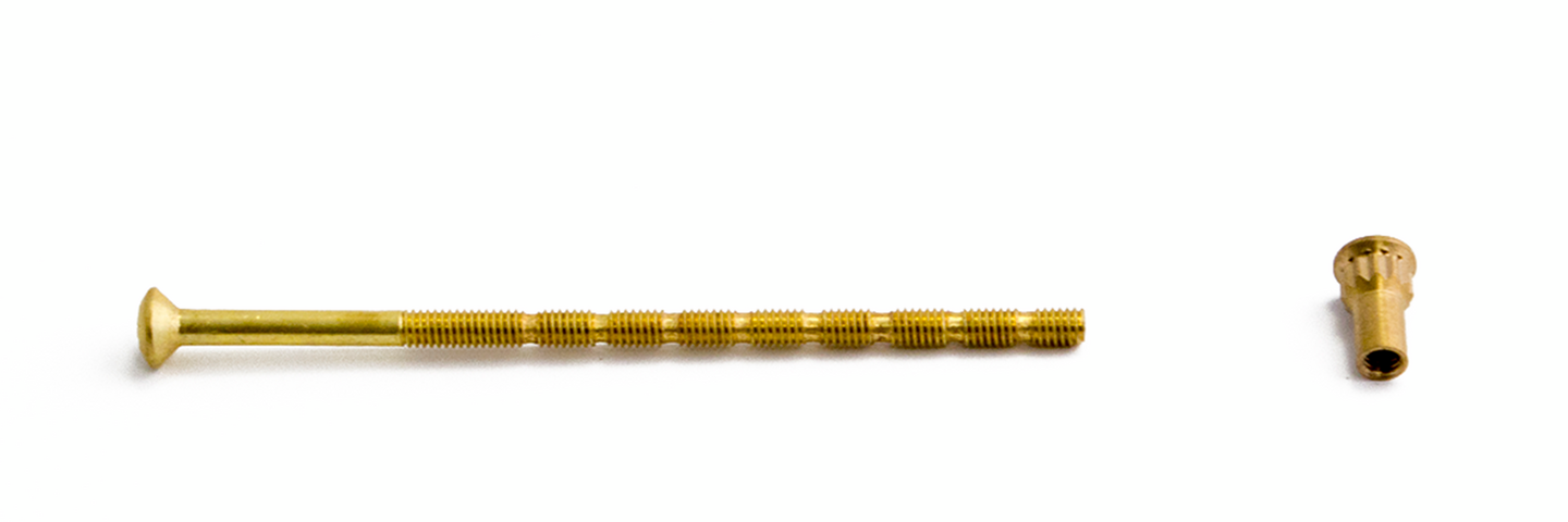 SKRUV 90MM M4-HYLSA MÄSSING 2P 9-90-7 KLIPPBAR POLERAD