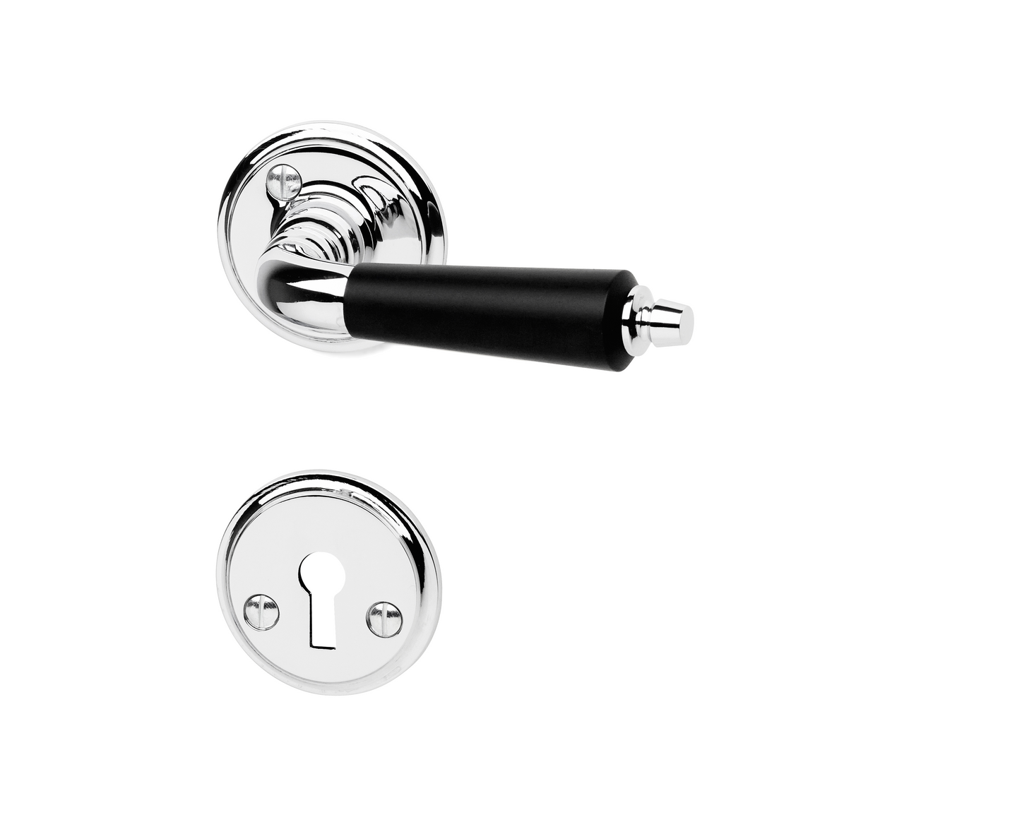 DÖRRTRYCKE HABO A6782 SVART/KROM, INKL NYCKELSKYLT