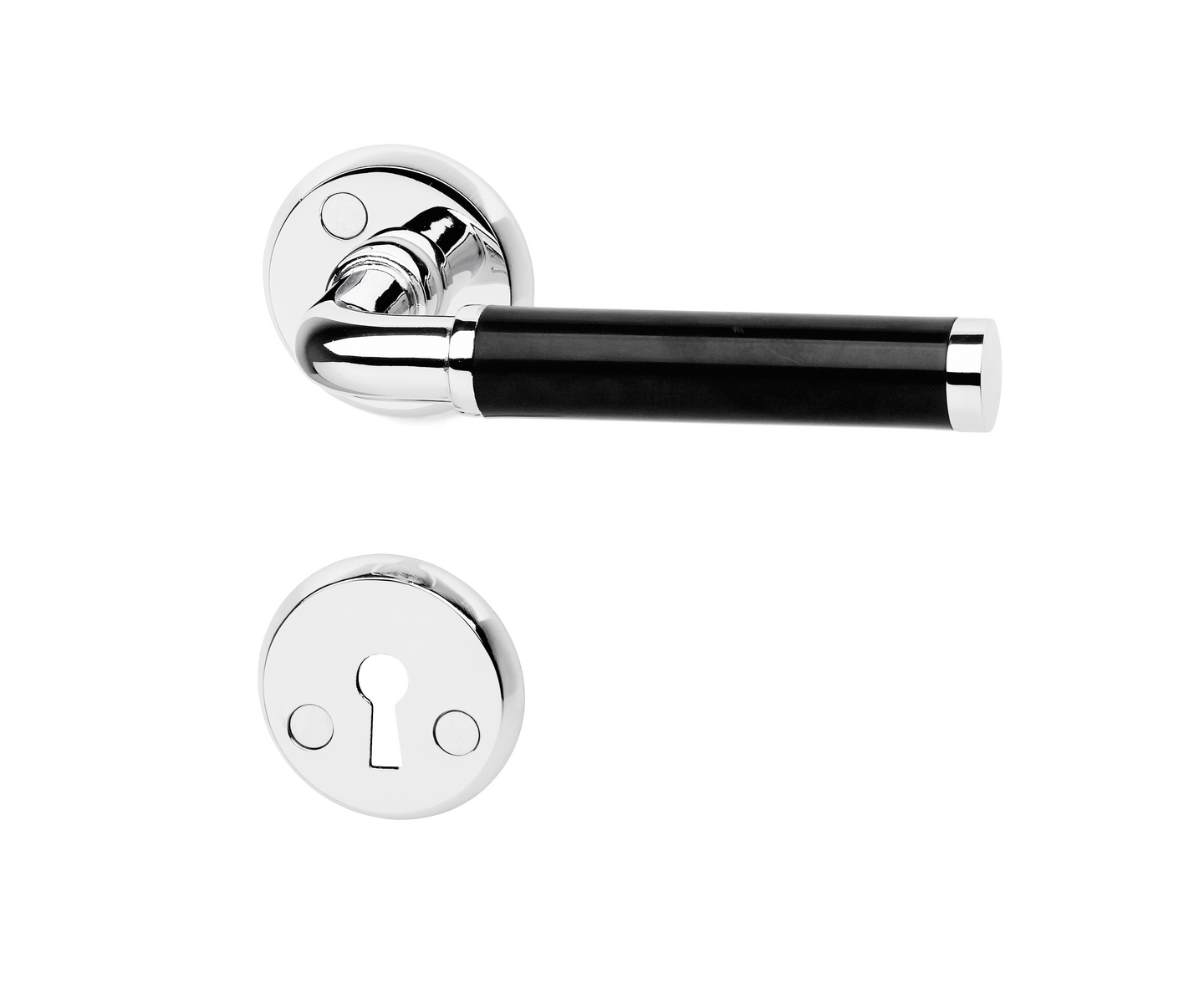 DÖRRTRYCKE A383 SVART/KROM INKL NYCKELSKYLT