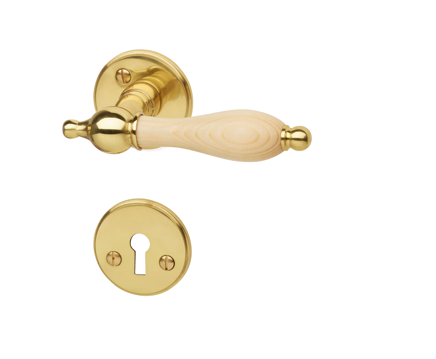 DÖRRTRYCKE HABO A9686 FURU/MÄSSING, POLERAD INKL NYCKELSKYLT