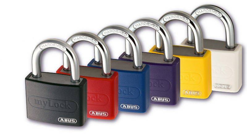 HÄNGLÅS HABO ABUS COLOR T65AL/40, RÖD/BLÅ/VIT/GUL/SVART/LILA