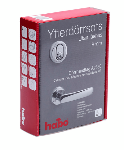 YTTERDÖRRSATS UTAN LÅSHUS KROM A2560