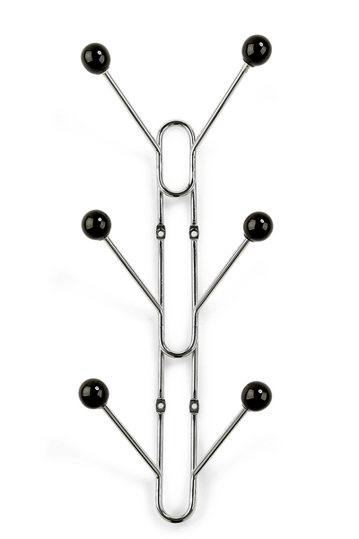 KLÄDHÄNGARE HABO BENNY 6KR SVA/KROM, SVART/KROM 400X160MM