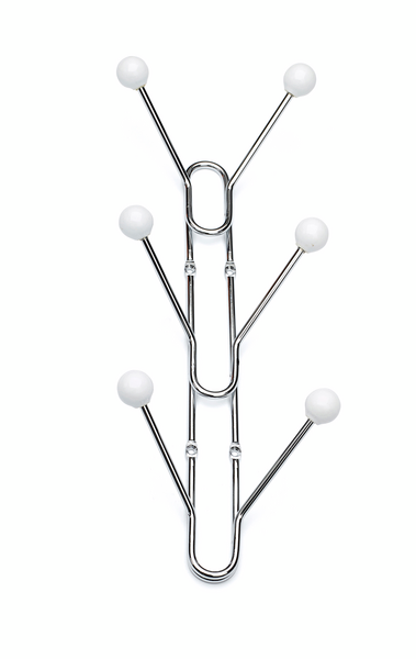 KLÄDHÄNGARE HABO BENNY 6KR VIT/KROM, VIT/KROM 400X160MM