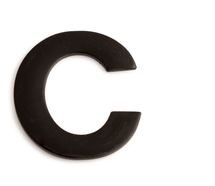 BOKSTAV HABO SJÄLVHÄFTANDE C SVART 50MM