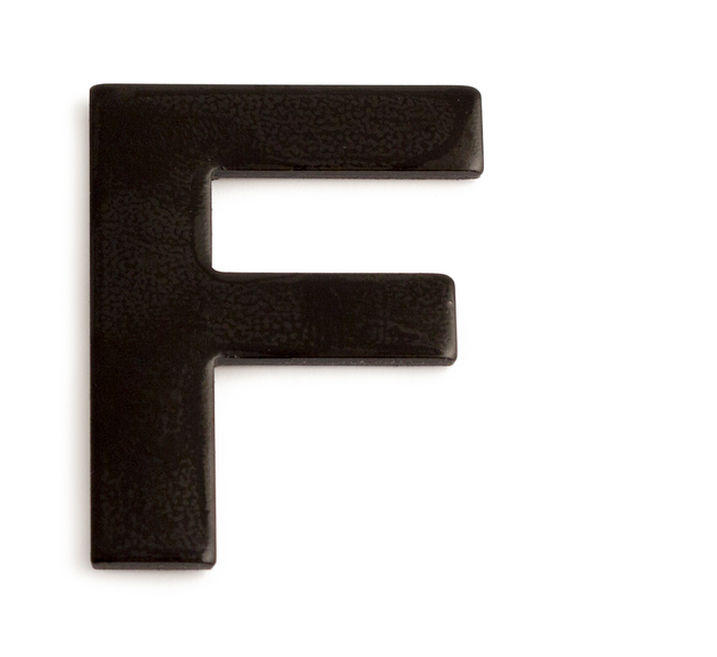 BOKSTAV HABO SJÄLVHÄFTANDE F SVART 50MM