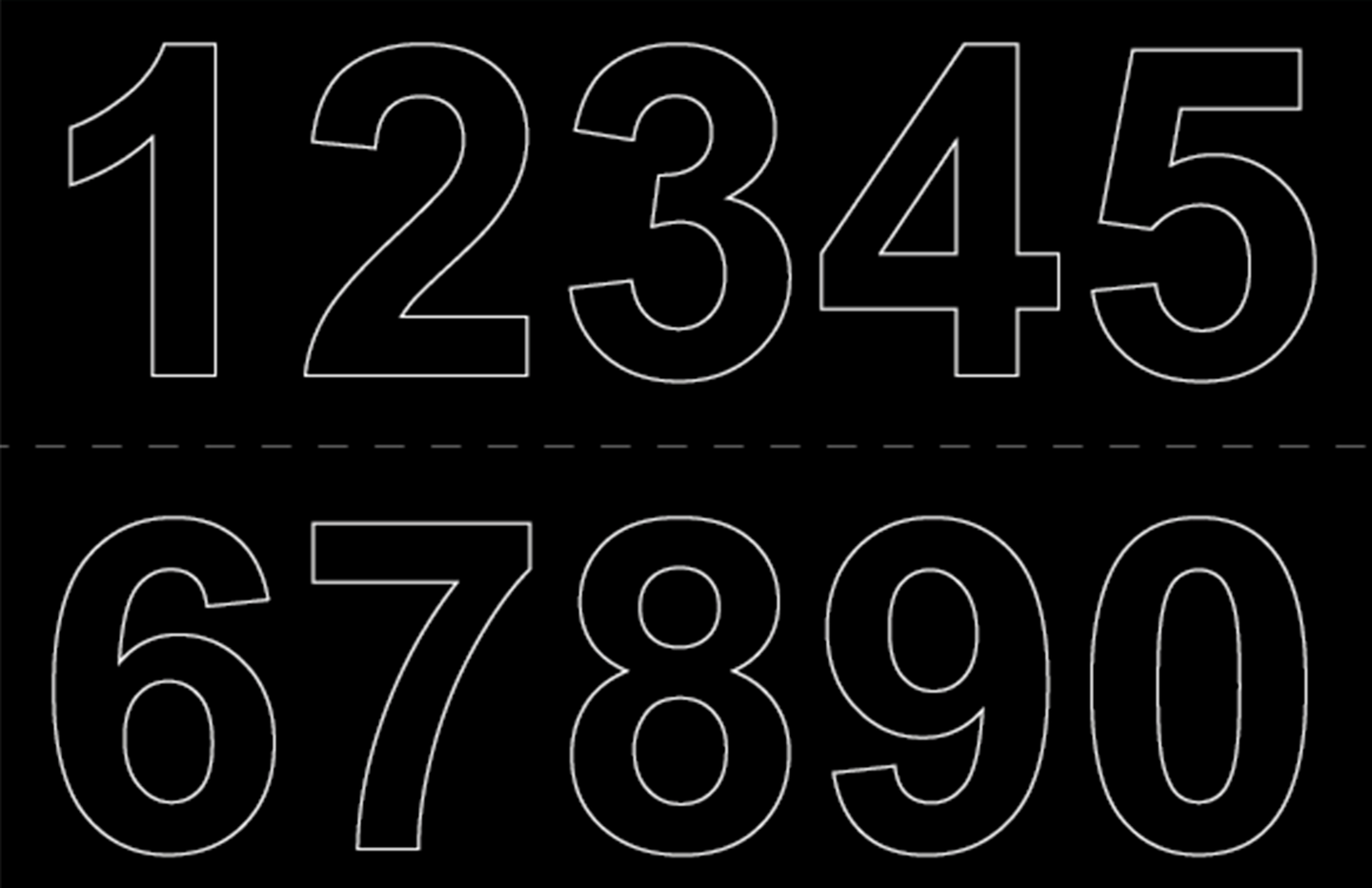 SIFFRA HABO SJÄLVHÄFTANDE 0-9 SVART 50MM 2ST