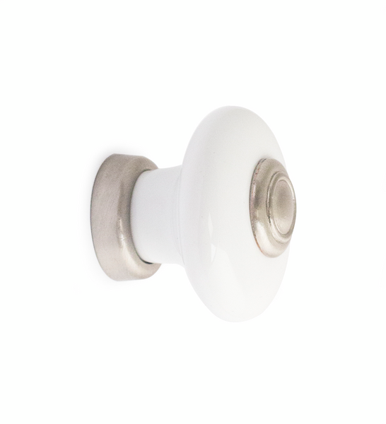 KNOPP HABO ERIK VIT/B NICKEL D37MM