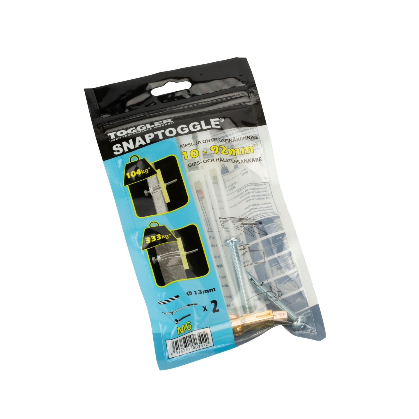 Levyankkuri Snaptoggle M6 10-92mm + pultit 2kpl