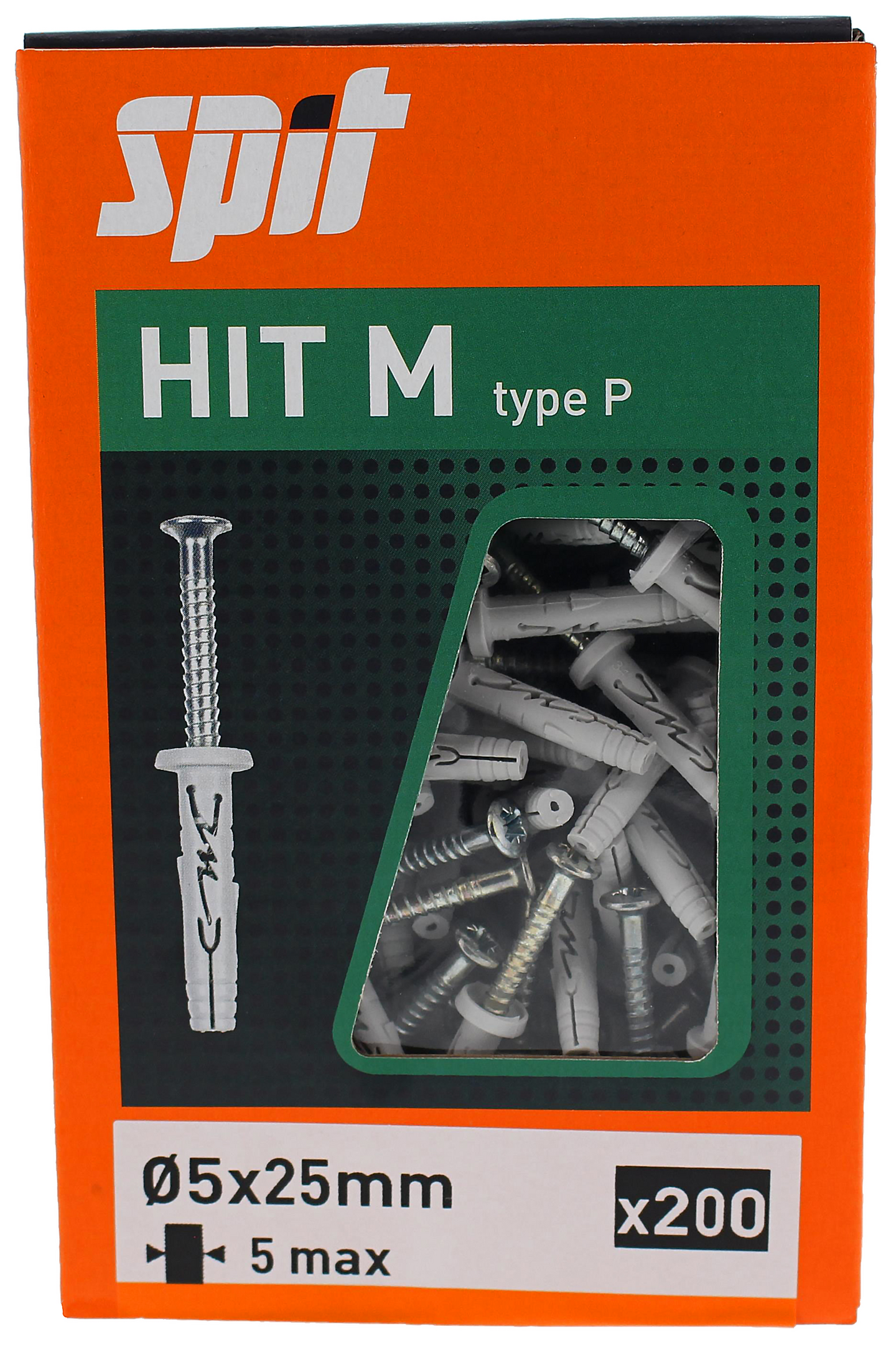 Naulatulppa SPIT HIT M 5x25/5P laippakanta ZN 200kpl