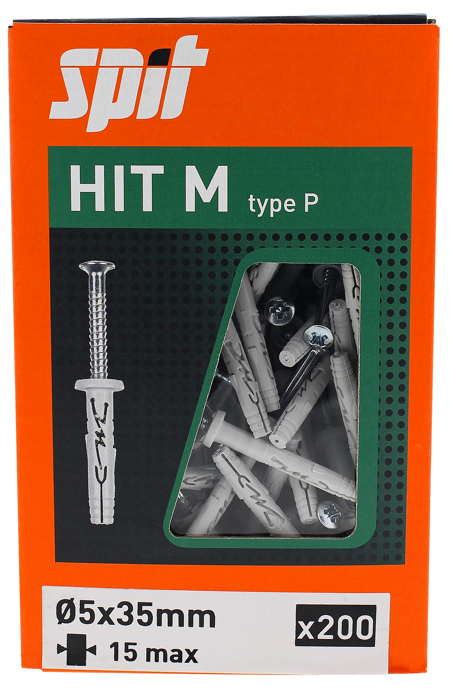 Naulatulppa SPIT HIT M 5x35/15P laippakanta ZN 200kpl