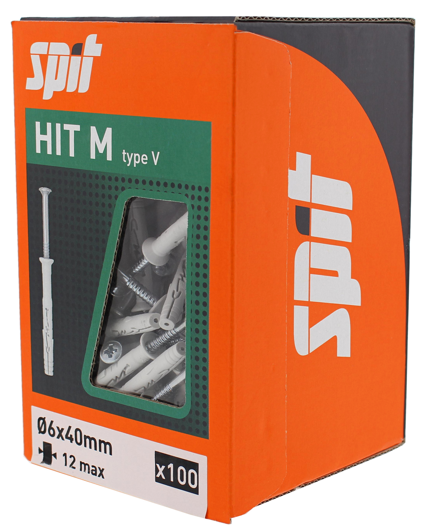 Naulatulppa SPIT HIT M 6x40/12V uppokanta ZN 100kpl