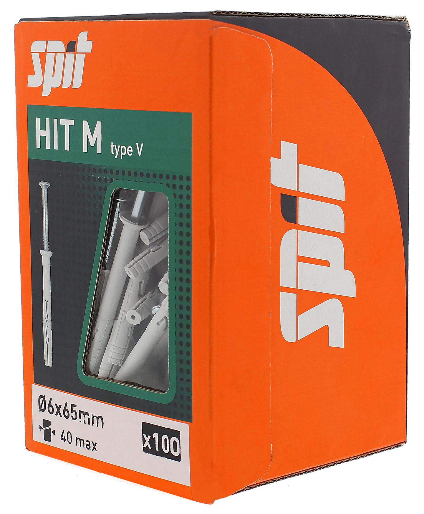 Naulatulppa SPIT HIT M 6x65/40V uppokanta ZN 100kpl