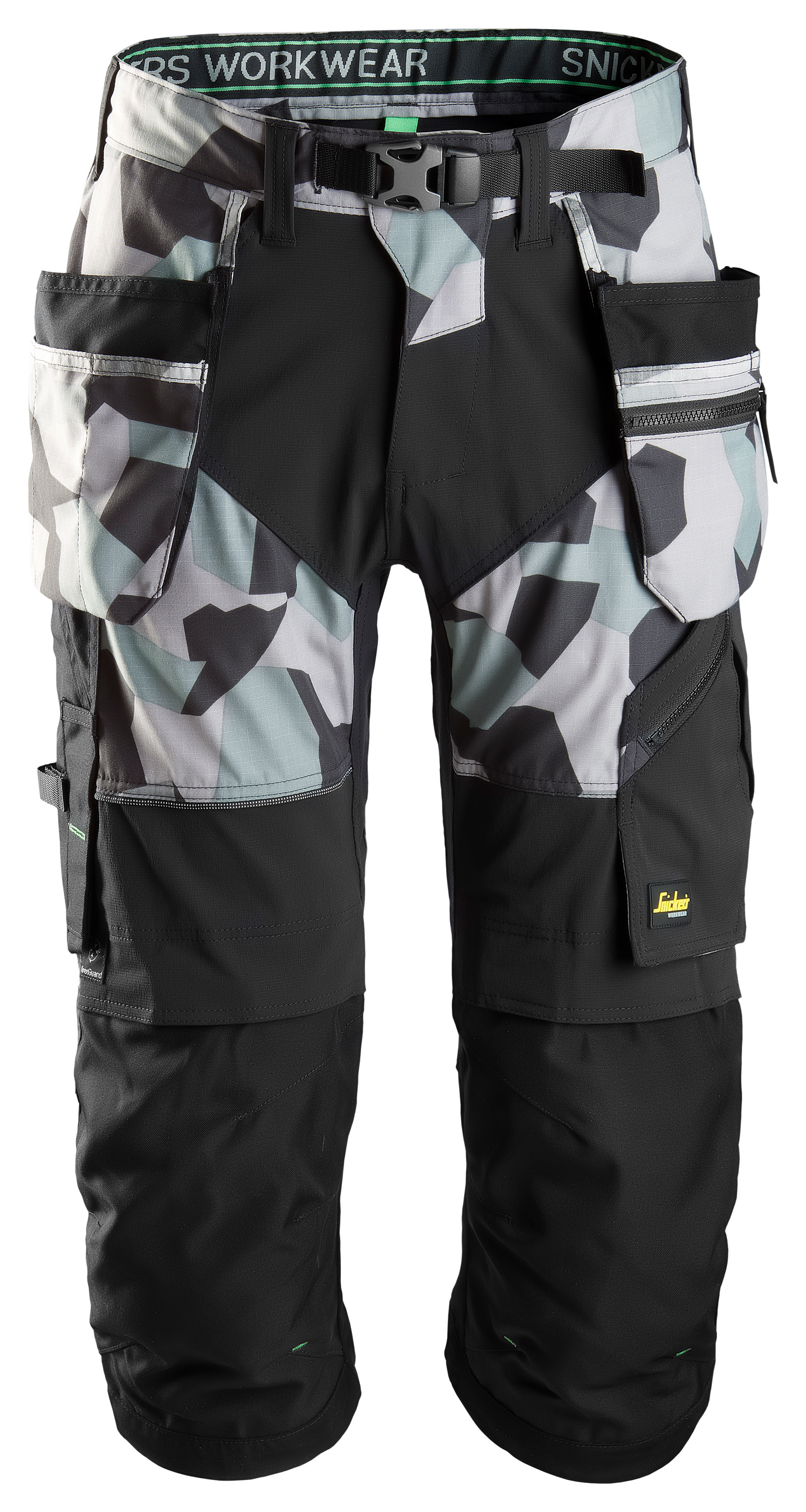 3/4-housut Snickers 6905-8704 harmaa-musta Camo