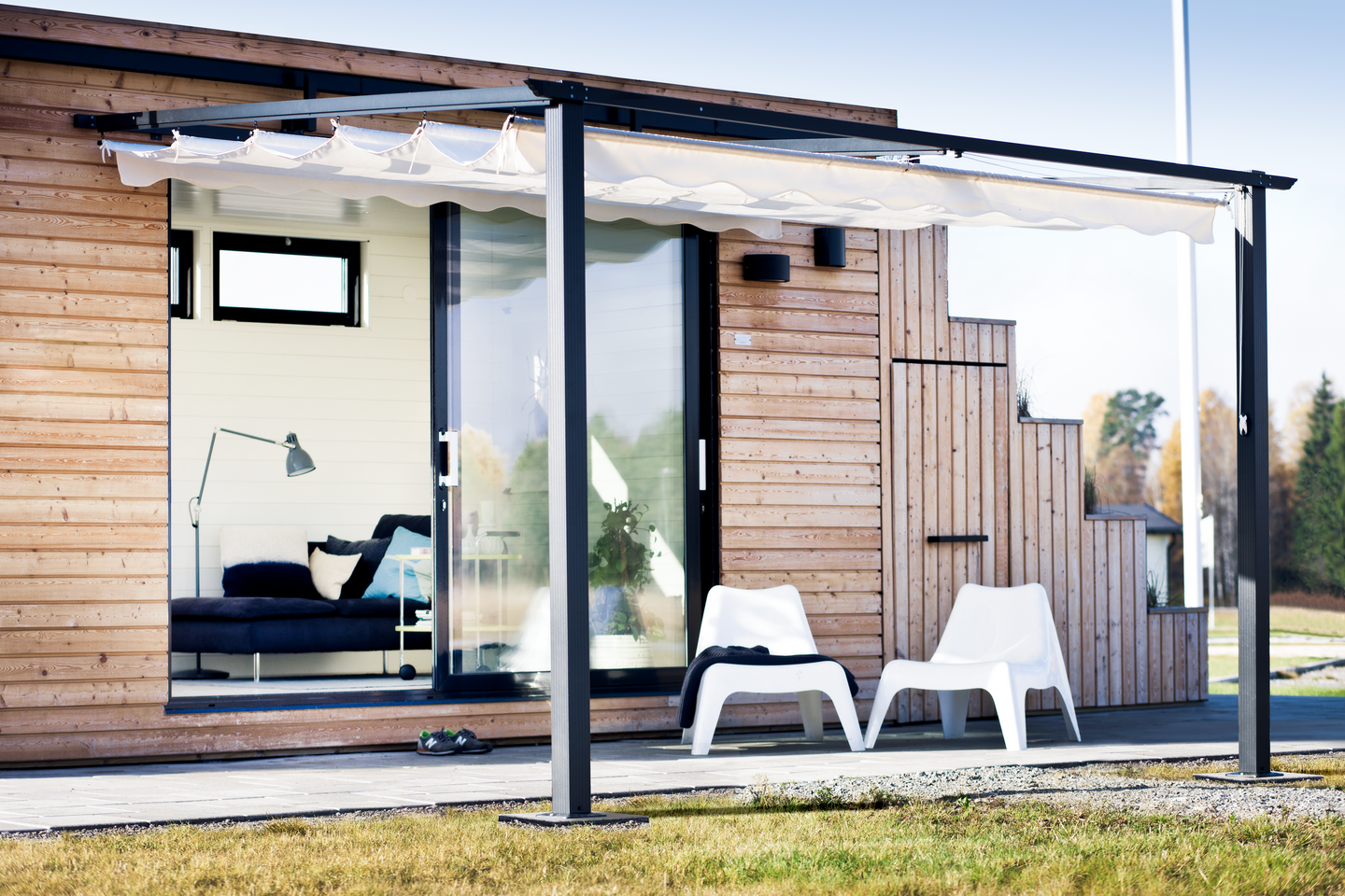 VÄGGPERGOLA JABO ALUM VÄGGFAST 4X3M