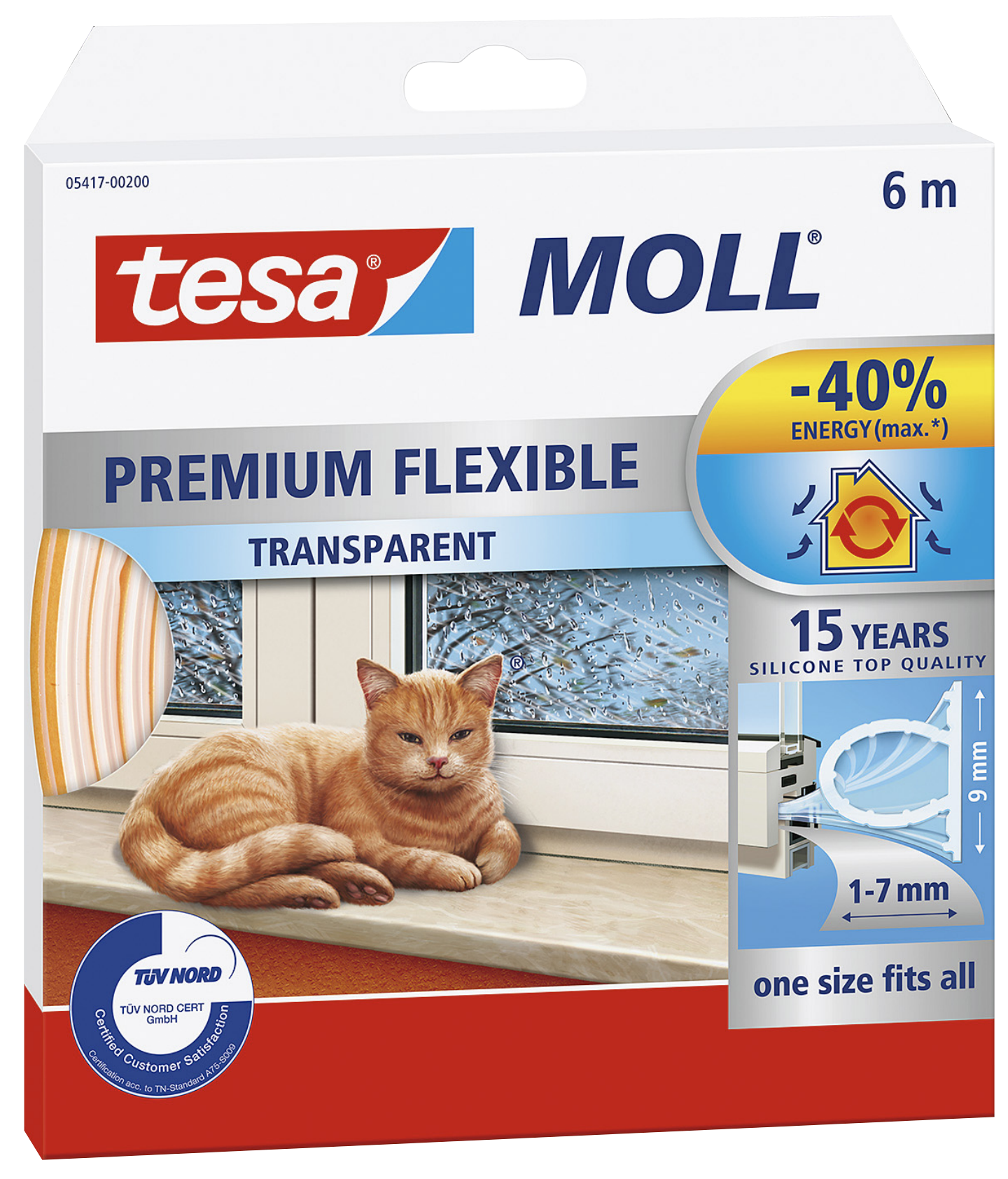 TÄTLIST SILIKON VIT SJH 9MM 6M TESA 05417 OMEGA-PROFIL