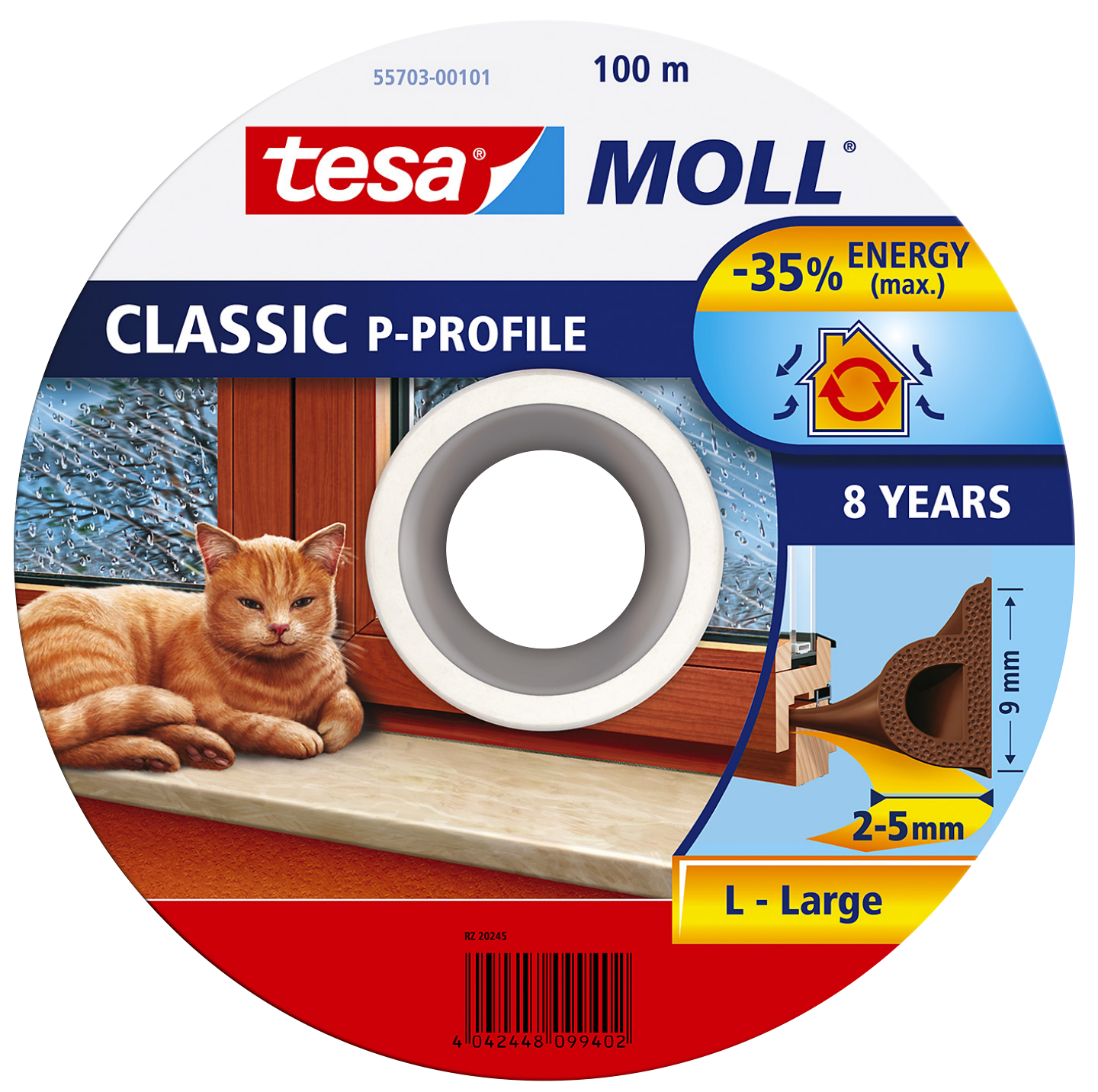 TÄTLIST P-LIST VIT 9X5,5MM/100 TESA 55703