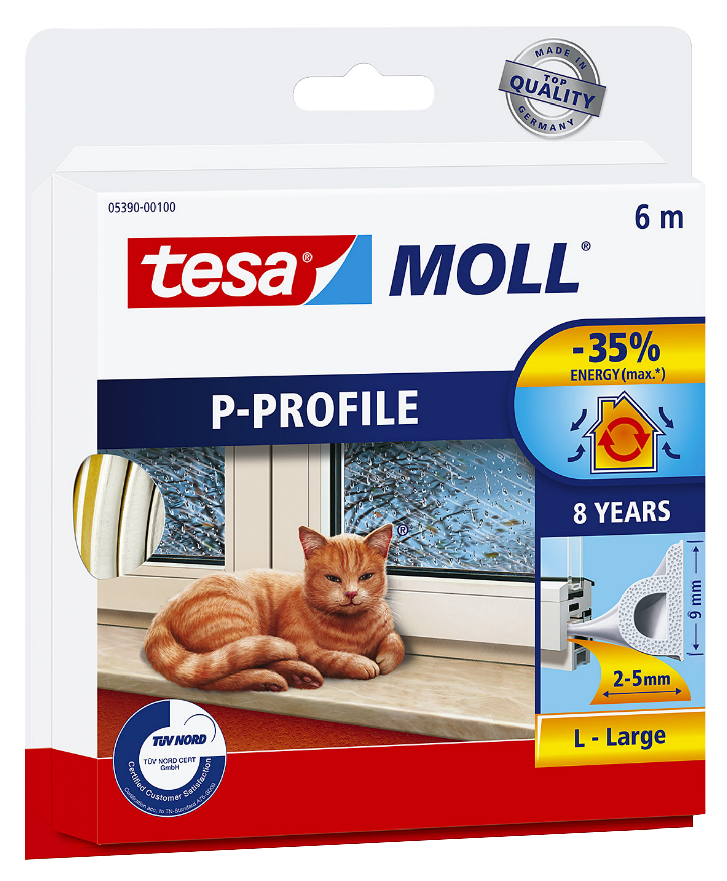 TÄTLIST P-LIST VIT 9X5,5MM 25M TESA 05391 EPDM SJH 3-5MM