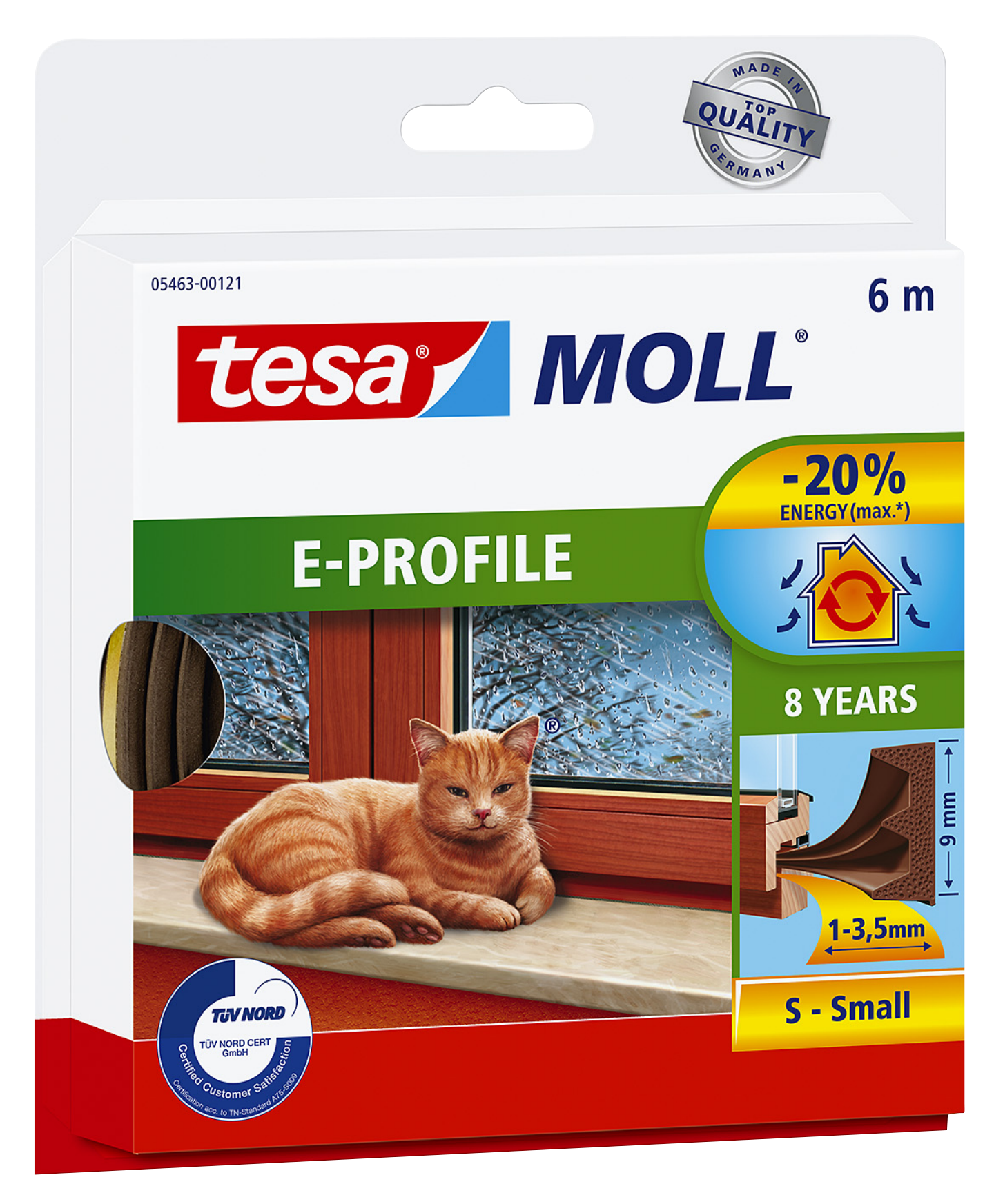 TÄTLIST E-LIST VIT 9X4MM 6M TESA 05463 EPDM SJH 2-3,5MM
