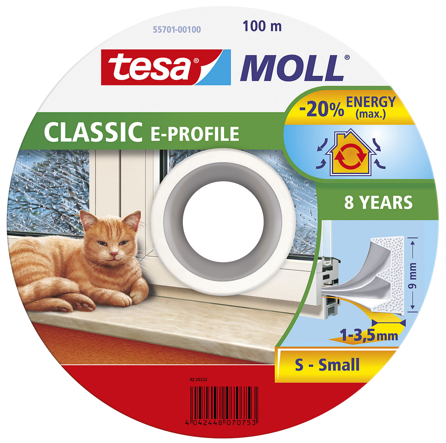 TÄTLIST E-LIST VIT 9X4MM 6M TESA 05463 EPDM SJH 2-3,5MM