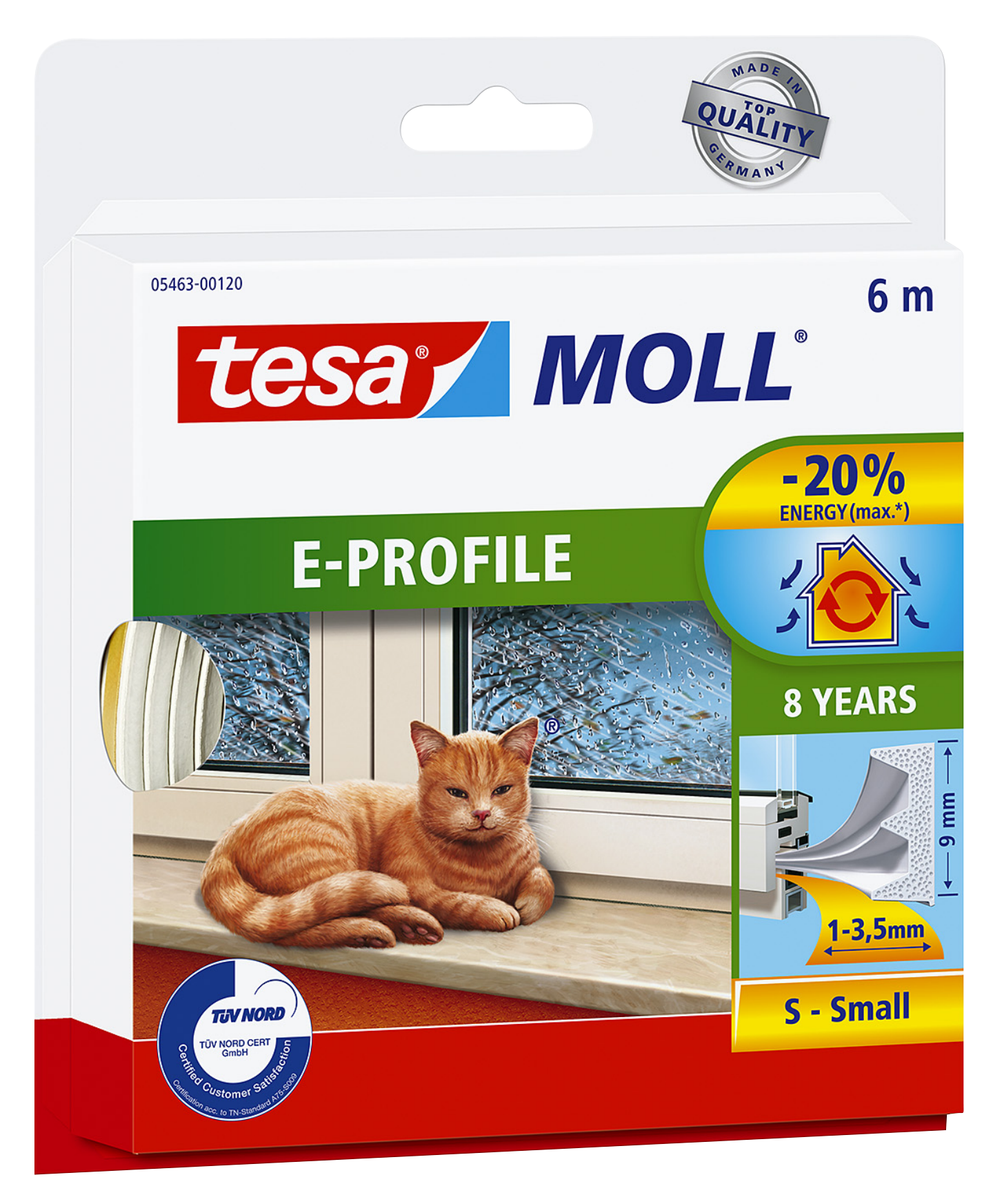 TÄTLIST E-LIST VIT 9X4MM 25M TESA 05464 EPDM SJH 2-3,5MM