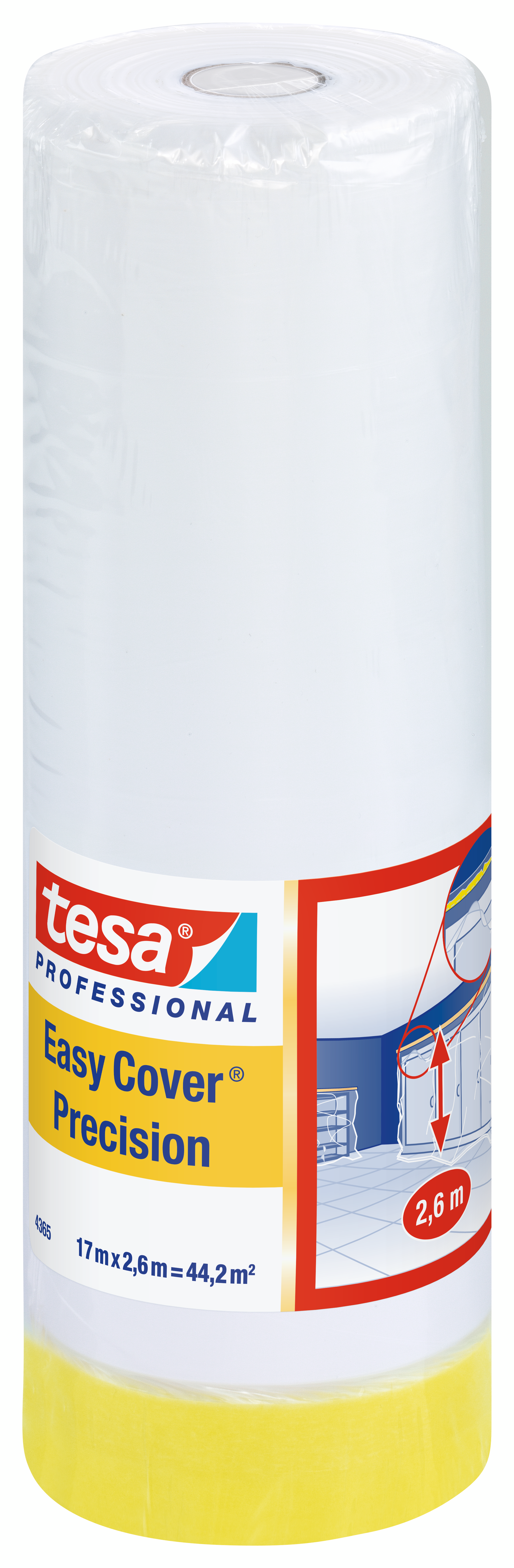 Suojakalvo teippireunuksella Tesa Easy Cover Precision Mask 17 x 2,6 m