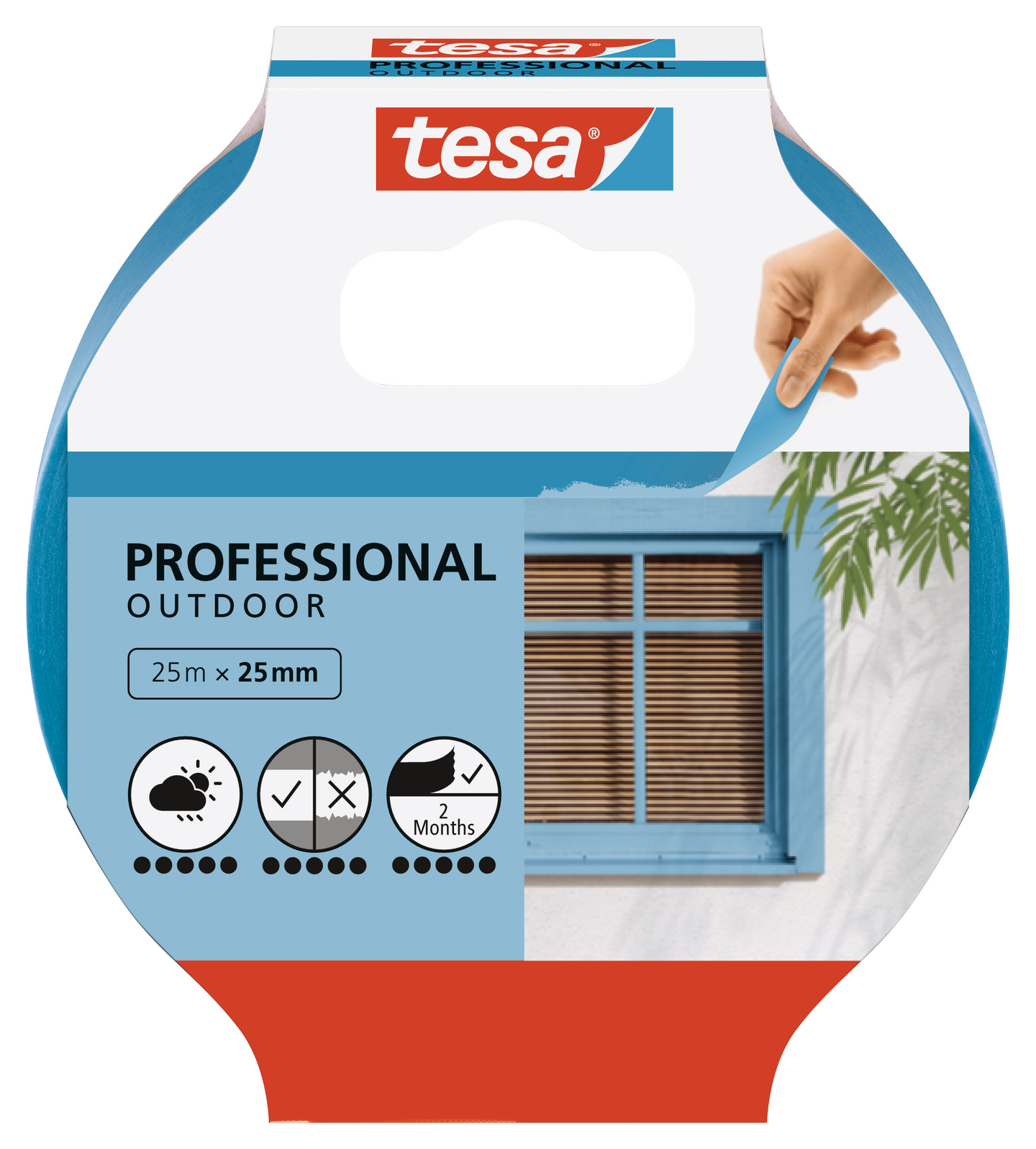 Maalarinteippi Tesa Professional Outdoor 25mx38mm sininen