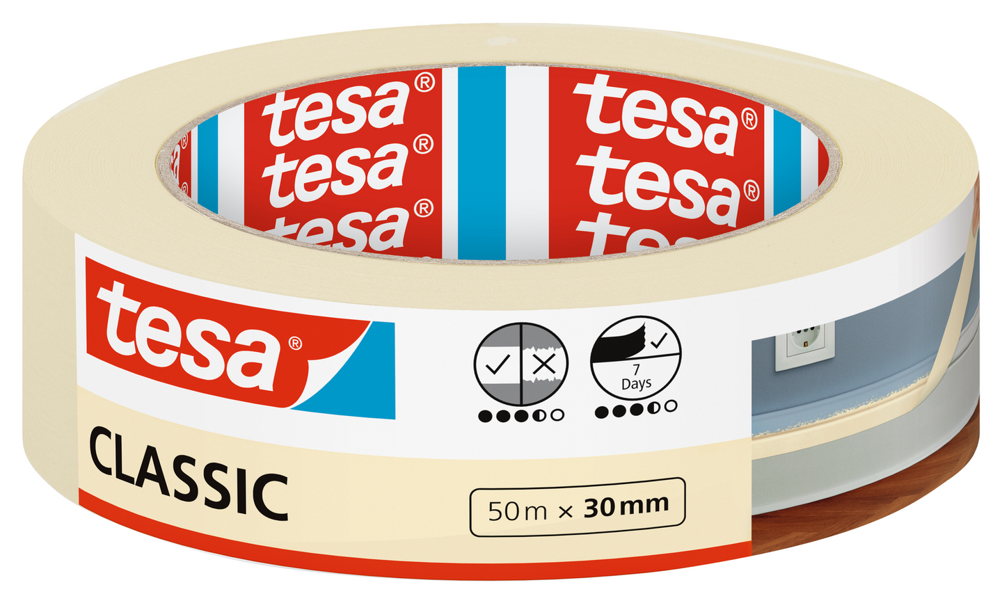 Maalarinteippi Tesa Classic 50 m x 30 mm