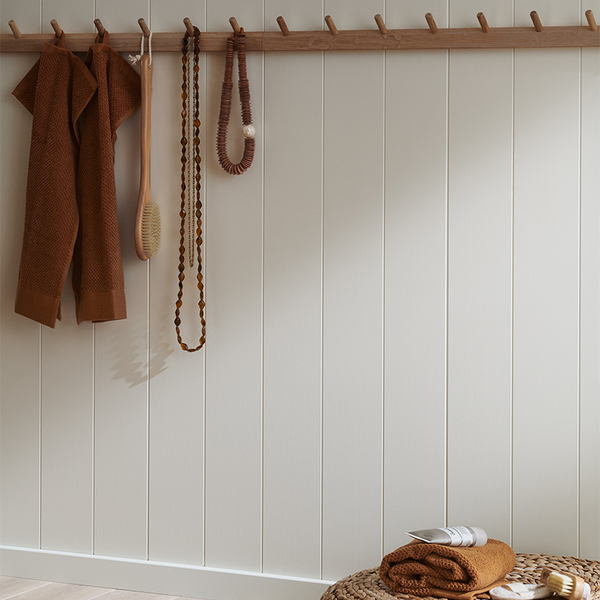 VÄGGPANEL MOELVEN WOOD REGINA LINJE DEKOR, VIT MDF 6X2435X620