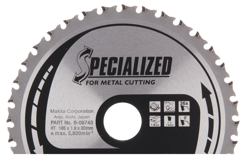 Pyörösahanterä Makita Specialized 185x30x1,9mm Z-36 metalli