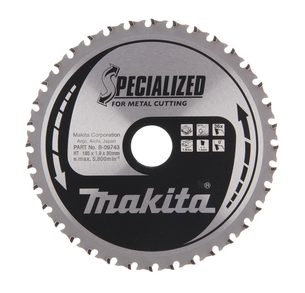 Pyörösahanterä Makita Specialized 185x30x1,9mm Z-36 metalli