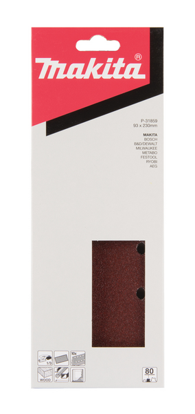 SLIPPAPPER MAKITA BO3700 93X230 K80, 10ST